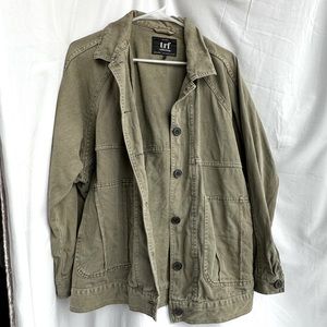 Oversize denim khaki jacket